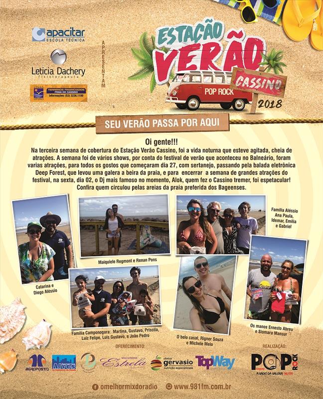 Chegamos a terceira semana de Estação Verão PopRock Casino 2018 - Foto: Divulgação